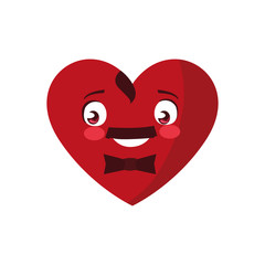 heart male kawaii character