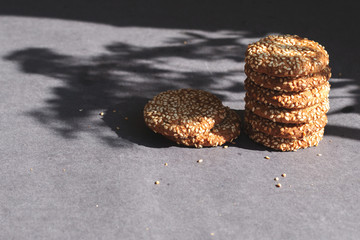 homemade ginger coockie with sesame