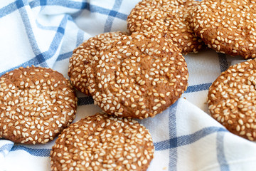 homemade ginger coockie with sesame