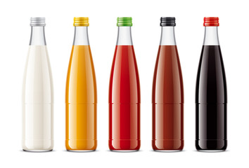 Bottles for juice, dairy drinks and other. 
