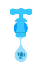 World Water Day - vector abstract water drop concept. Save the water - ecology concept background with paper cut designs - Vector