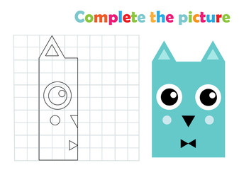 Complete picture owl copy coloring page book, vector illustration