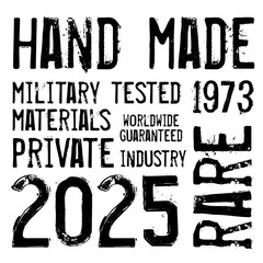 Denim label typographic elements