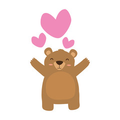 Obraz premium cute bear love hearts