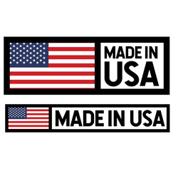 Made in USA label on white