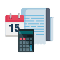 calculator math with calendar and taxes