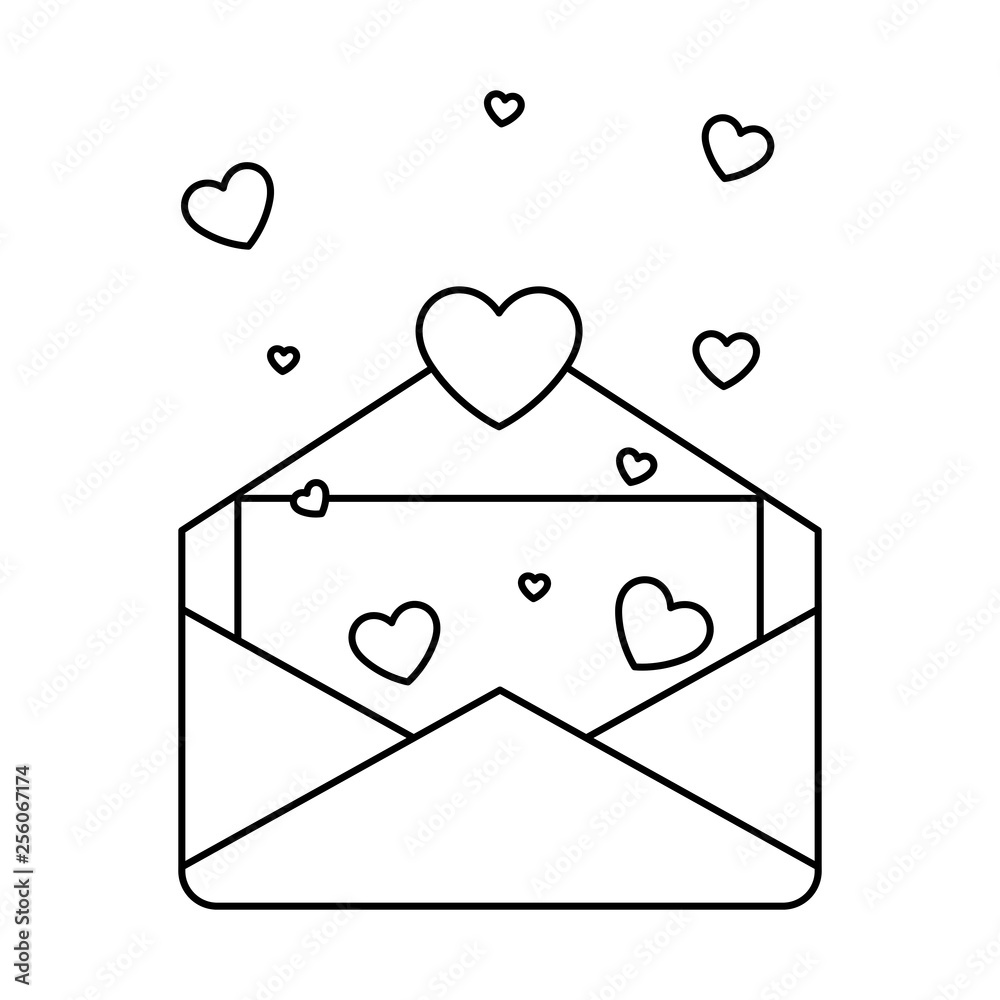 Poster envelope letter love icon