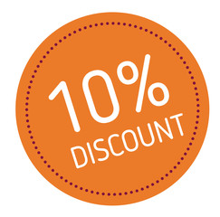 ten percent discount advertising sticker