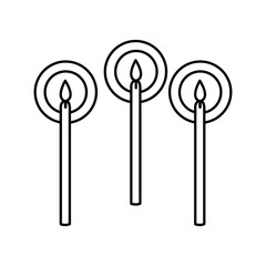 candles birthday set icons