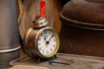 Fototapeta premium Retro alarm clock from a vintage workshop