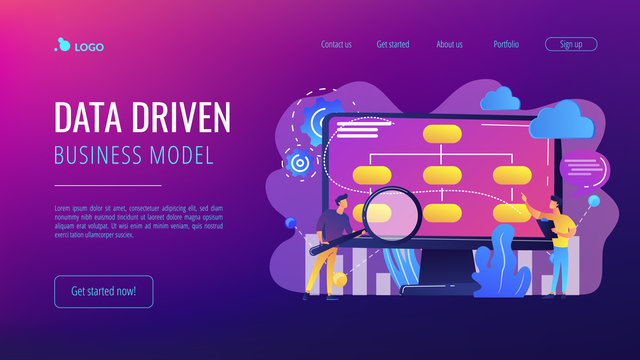 Data Driven Business Model Concept Landing Page.