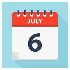 July 6 - Calendar Icon - Calendar design template