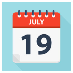 July 19 - Calendar Icon - Calendar design template