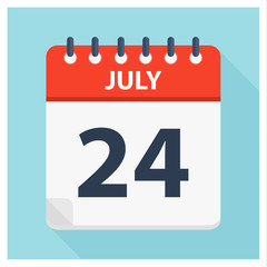July 24 - Calendar Icon - Calendar design template