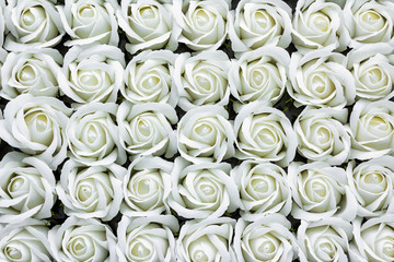 White rose flower made from soap close-up background