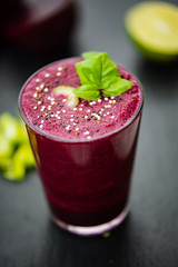 Fresh beetroot smoothie wit celery