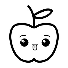 kawaii cartoon apple