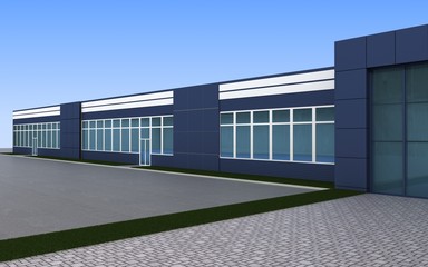 Fototapeta na wymiar 3d render exterior mall, exterior visualization, 3D illustration