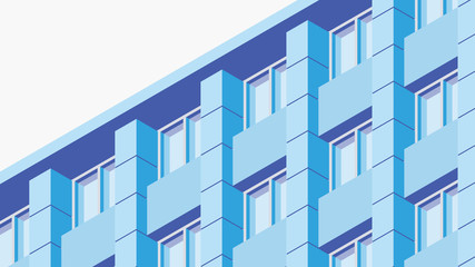 Isometric Building Facade Illustration