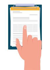 hand with checklist clipboard