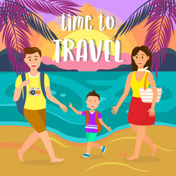 Summer Holidays on Sea Resort Vector Postcard