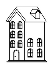 house icon isolated black and white