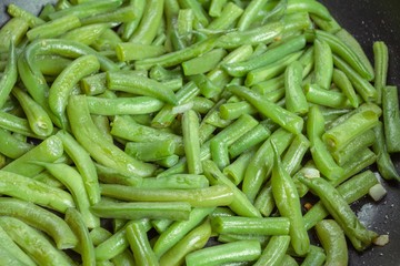 food green dish vegetable beans,  fried.