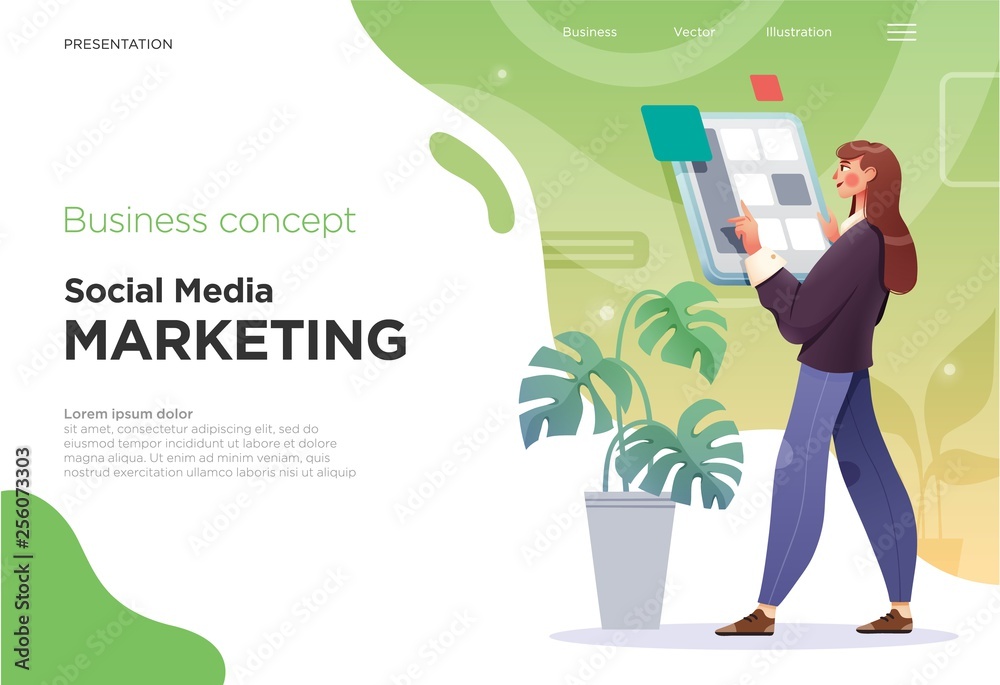 Wall mural presentation slide templates or landing pages for websites, or apps. business concept illustrations.