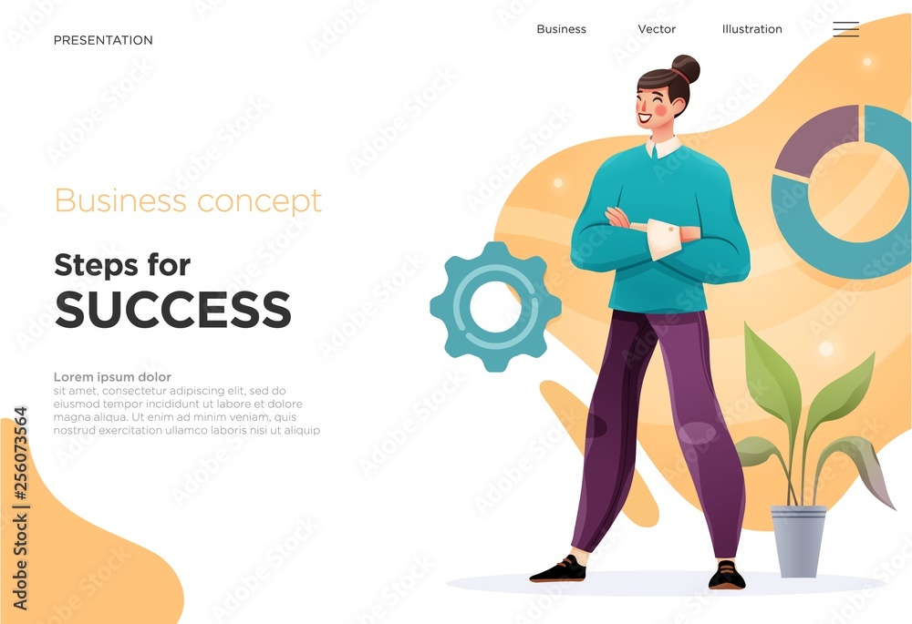 Wall mural presentation slide templates or landing pages for websites, or apps. business concept illustrations.
