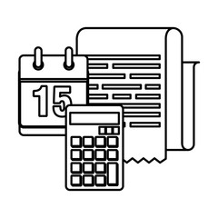 calculator math with calendar and taxes
