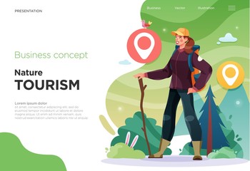 Presentation slide templates or landing pages for websites, or apps. Business concept illustrations. Modern flat style. Vector