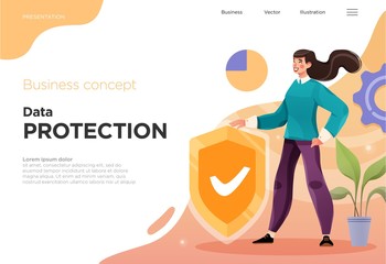 Presentation slide templates or landing pages for websites, or apps. Business concept illustrations. Modern flat style. Vector