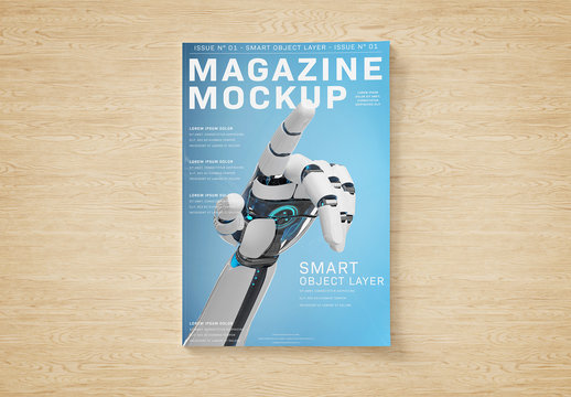 Magazine Cover on Textured Surface Mockup