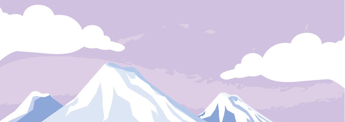 mountains snowscape scene icon