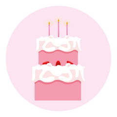 sweet cake birthday with candles