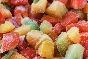 Frozen bell pepper and raw vegetable food,  ripe.