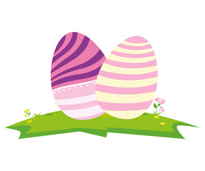 happy easter eggs painted