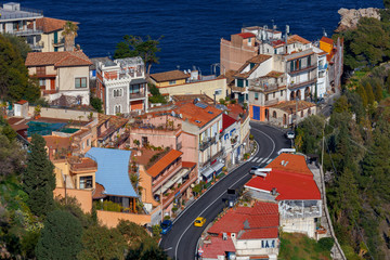 Taormina. Aerial view of the city.