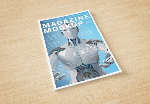 Magazine Cover on Textured Surface Mockup