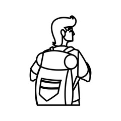 adventurous man with travelbag