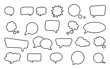 Fototapeta premium Big set of speech bubbles. Retro empty comic bubbles. Stickers. Vector illustration.