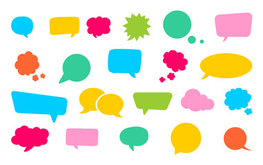 Big set of speech bubbles. Retro empty comic bubbles. Stickers. Vector illustration.