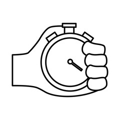 hand holding stopwatch