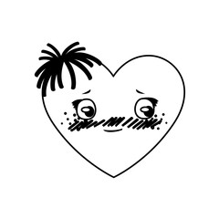 female heart kawaii character