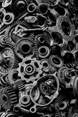 Steampunk texture, backgroung with mechanical parts, gear wheels