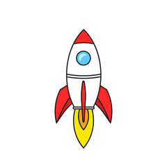 Startup business concept, rocket or rocketship launch, idea of successful business project start up,innovation strategy, boost technology, vector illustration creative background.