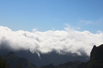 Clouds over mountains