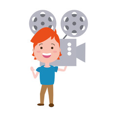 man with cinema projector avatar character