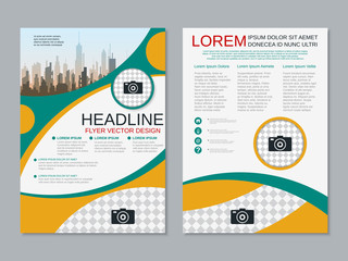 Modern professional two-sided flyer vector design template