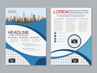 Modern professional two-sided flyer vector design template